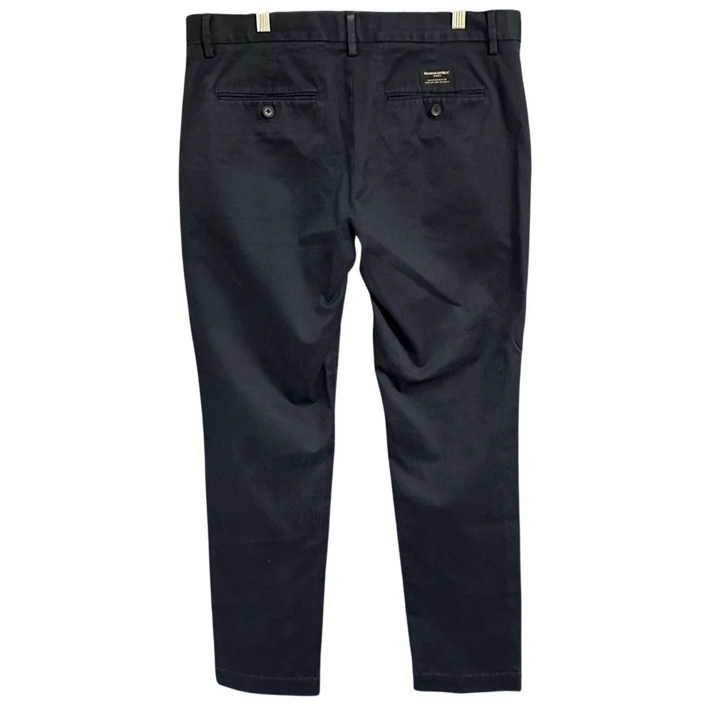 Banana Republic Fulton Chino Skinny Fit Navy Blue Pants Size 34x32 Preppy Classi